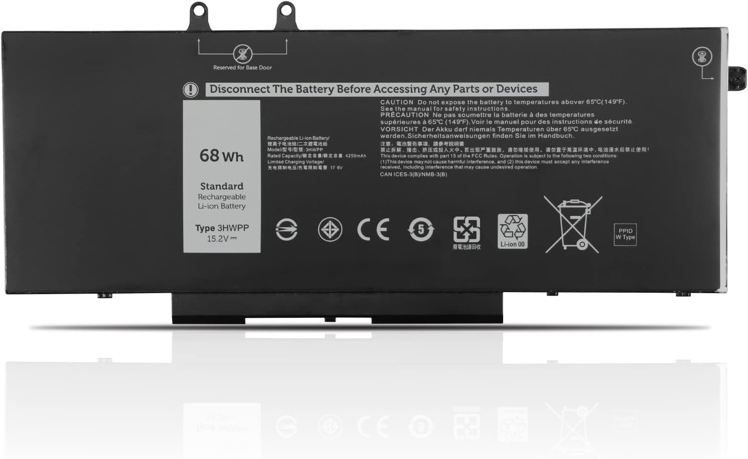 (Bild für) 3HWPP Dell Inspiron 10X1J N2NLL 1VY7F 3PCVM 401D9 JG75F 451-BCMN akku