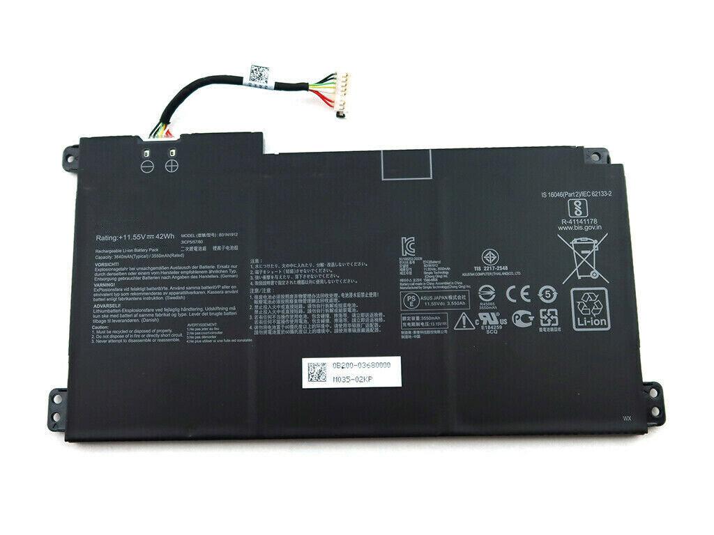 akku für Asus VivoBook Go 14 15 F414MA R522MA E410KA-EK037WS E410KA-EK00 377TS 37TS 10MA-BV1312WS E510MA-EJ614 B31N1912 C31N1912